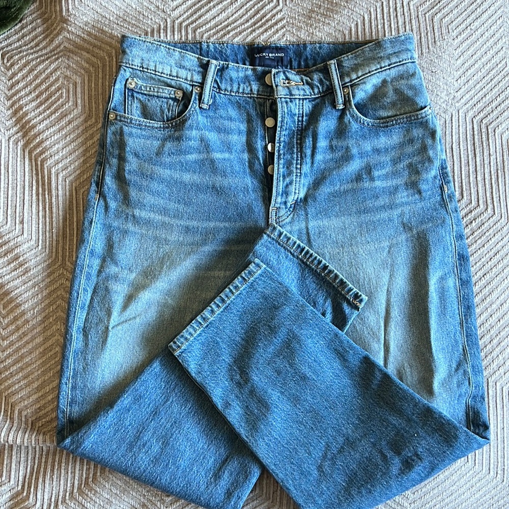 Lucky Brand Drew Mom high rise taper jeans size 10/30a